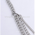 Double layer thin silver chains men, long neck chains